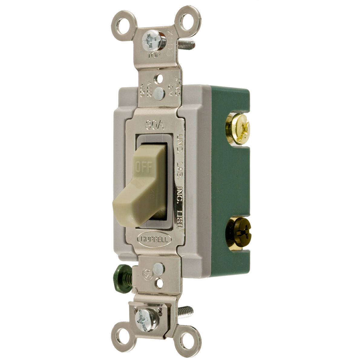 Product image for Switch 3-way industrial grade toggle 30A 120/277V ivory