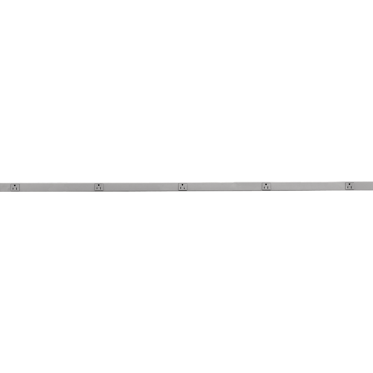 Product image for Pre-section 1-circuit 12" spacing 5-receptacle metal 15A grey 5'