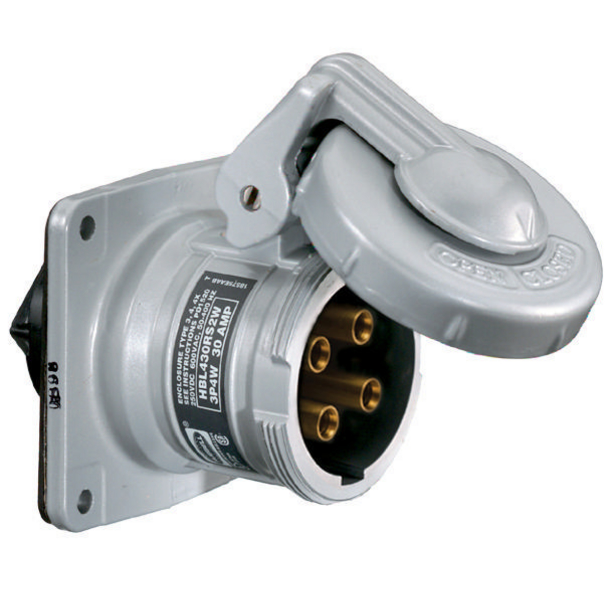 Product image for Receptacle 3 pole 4 wire 30A 600V style II reversed service