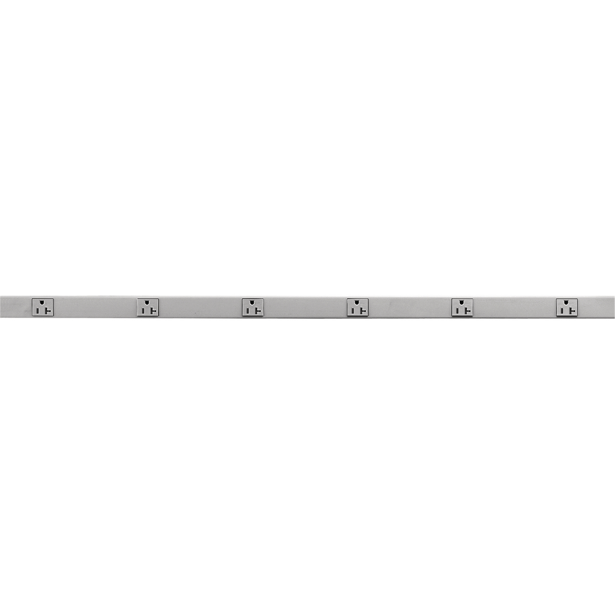 Product image for Pre-section 1-circuit 6" spacing 6-receptacle metal 20A grey 3'