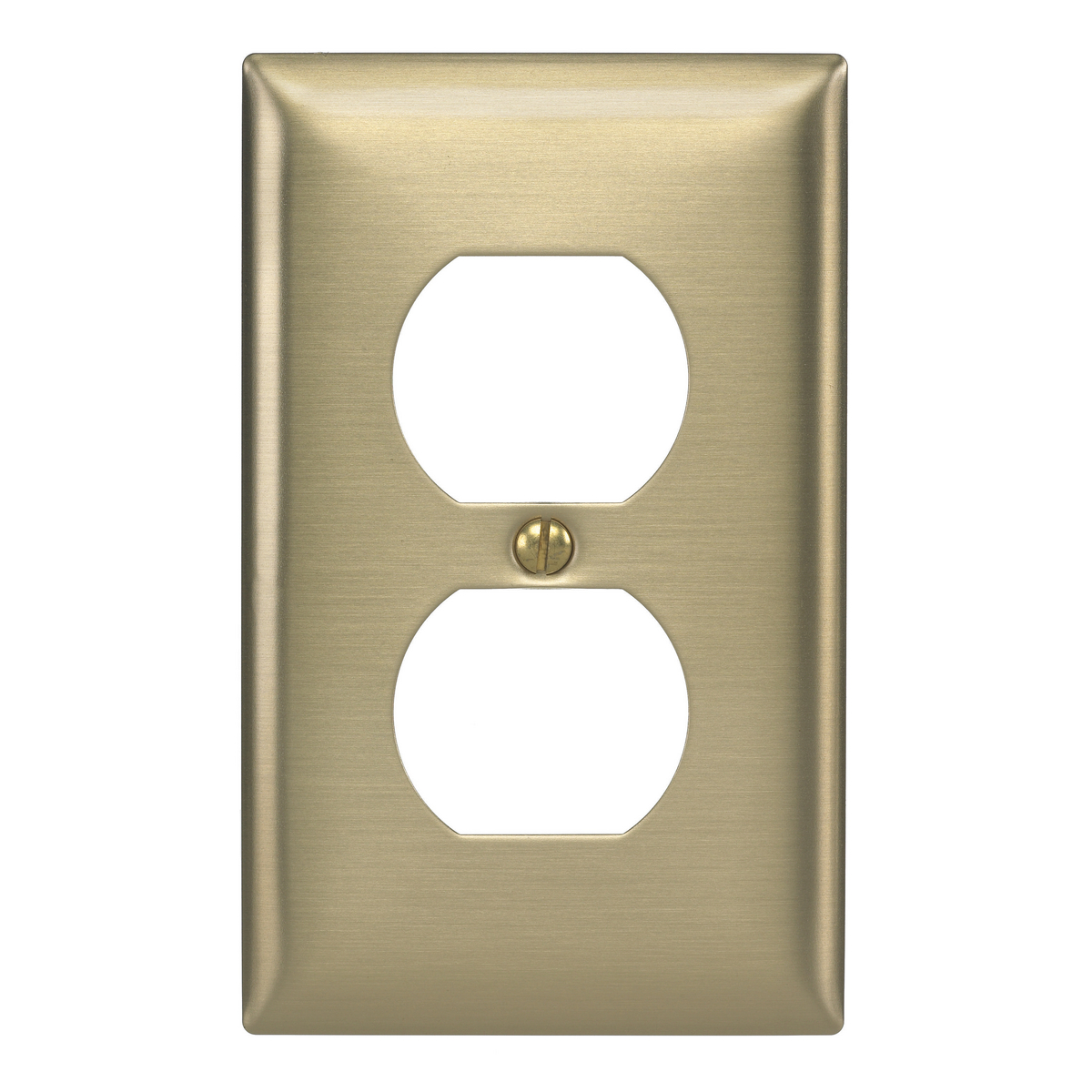 HUB SB8 COVER 1GANG BRASS DUPLEX RECEPTACLE WALLPLATE