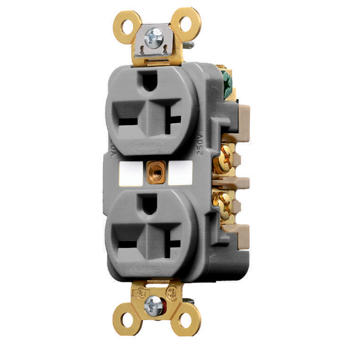 Product image for Receptacle duplex specification grade 2HP NEMA 6-20R 20A 250V grey