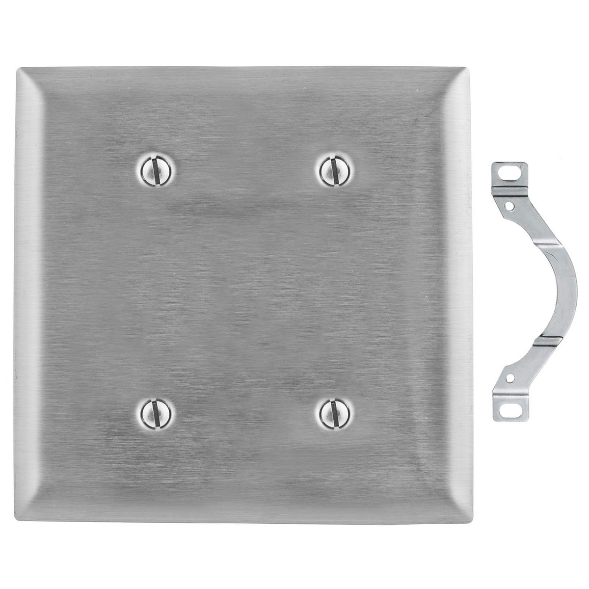 Product image for Wall plate 2gang ss rectangular strap mnt satin