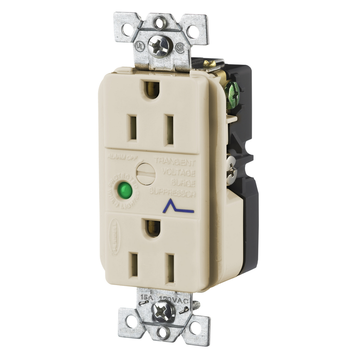 Product image for DUP SPD RCPT, 15A 125V, 5-15R, AL (MS90)