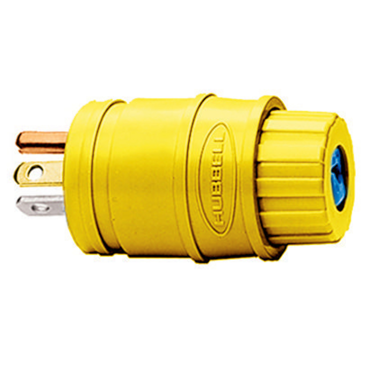 Product image for Plug watertight straight blade elastogrip 2-Pole 3-wire NEMA L5-20 20A 250V yellow