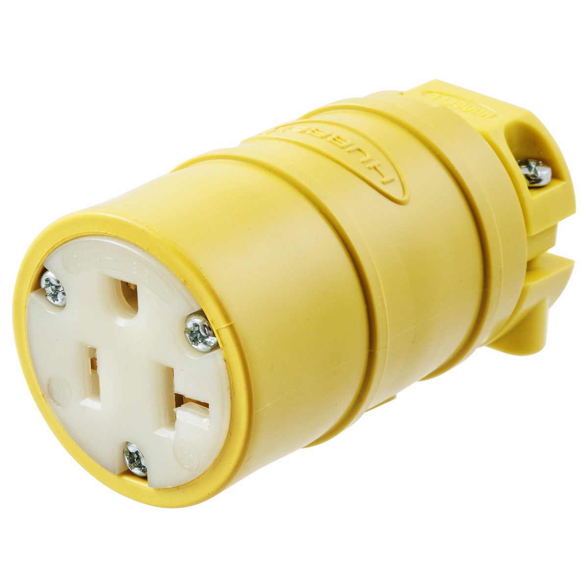 Product image for Connector elastogrip 2-pole 3-wire NEMA L5-20R 20A 125V yellow