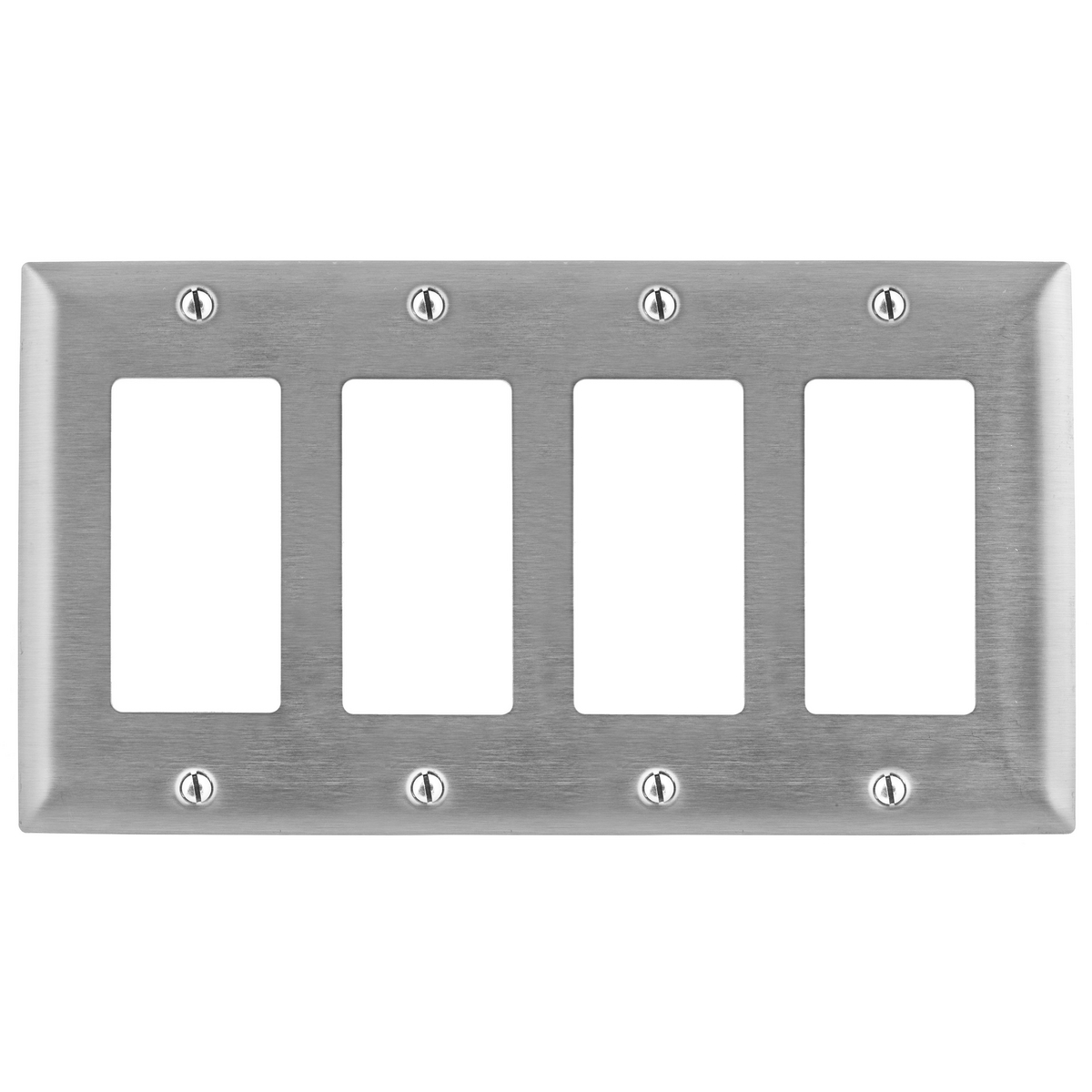 HUB SS264 COVER 4GANG DECORA SSTEEL STAINLESS STEEL