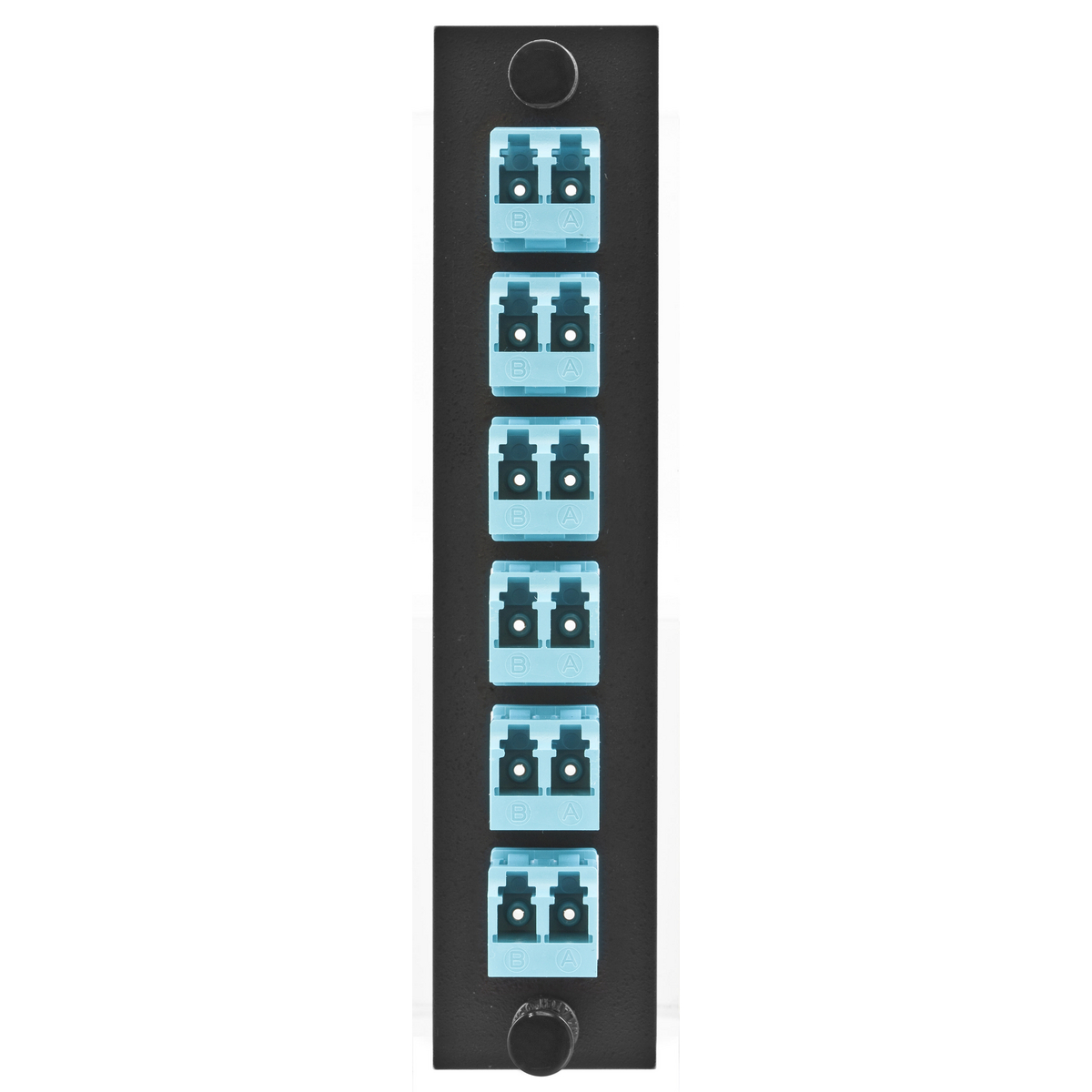 HUB FSPNLCDS6AQ FIBER PANEL ADAPTER 12-FIBER LC DUPLEX LOADED WITH 6 ADAPTERS AQUA