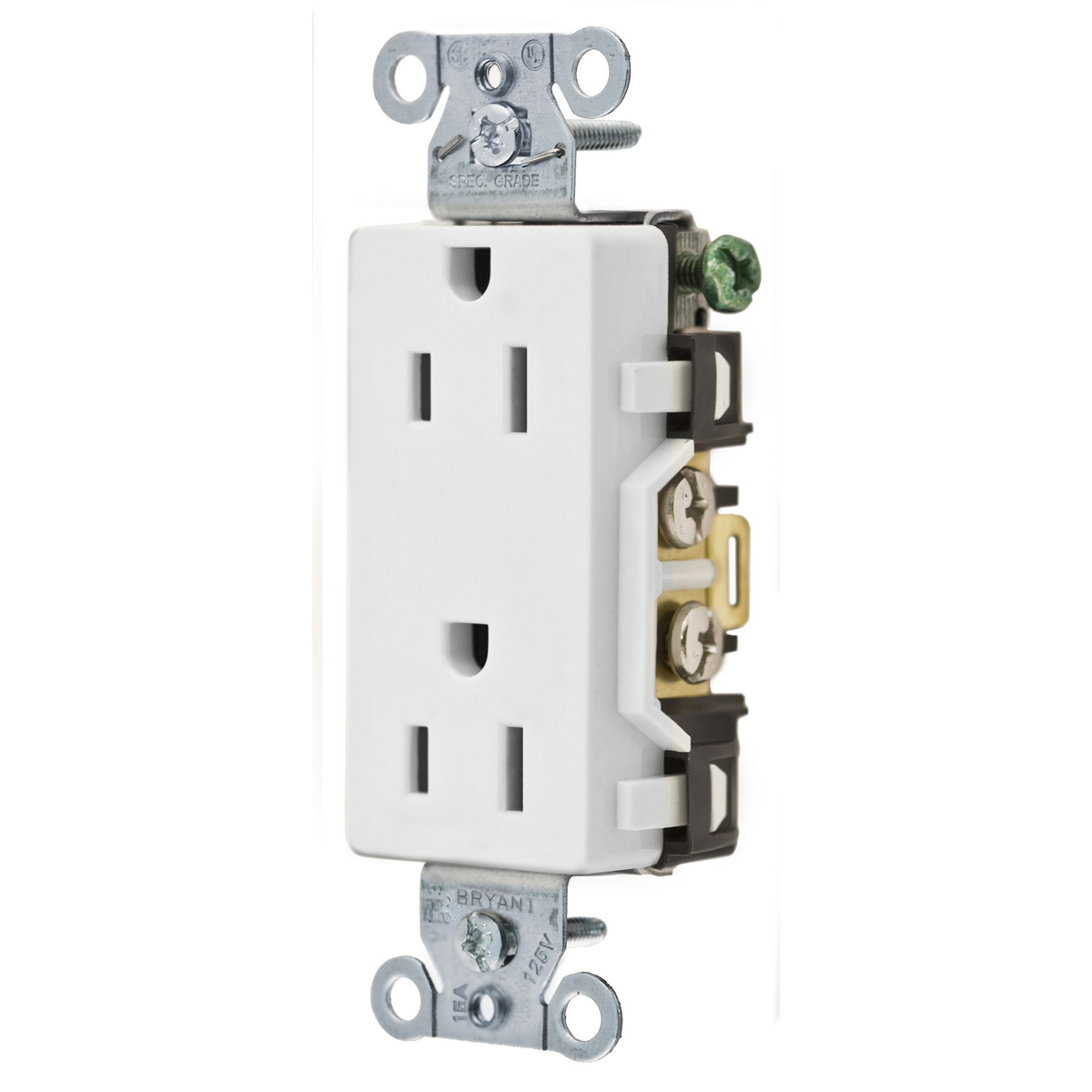 Product image for RECP, SB, COM, DECO, 15A 125V, 5-15R, WH