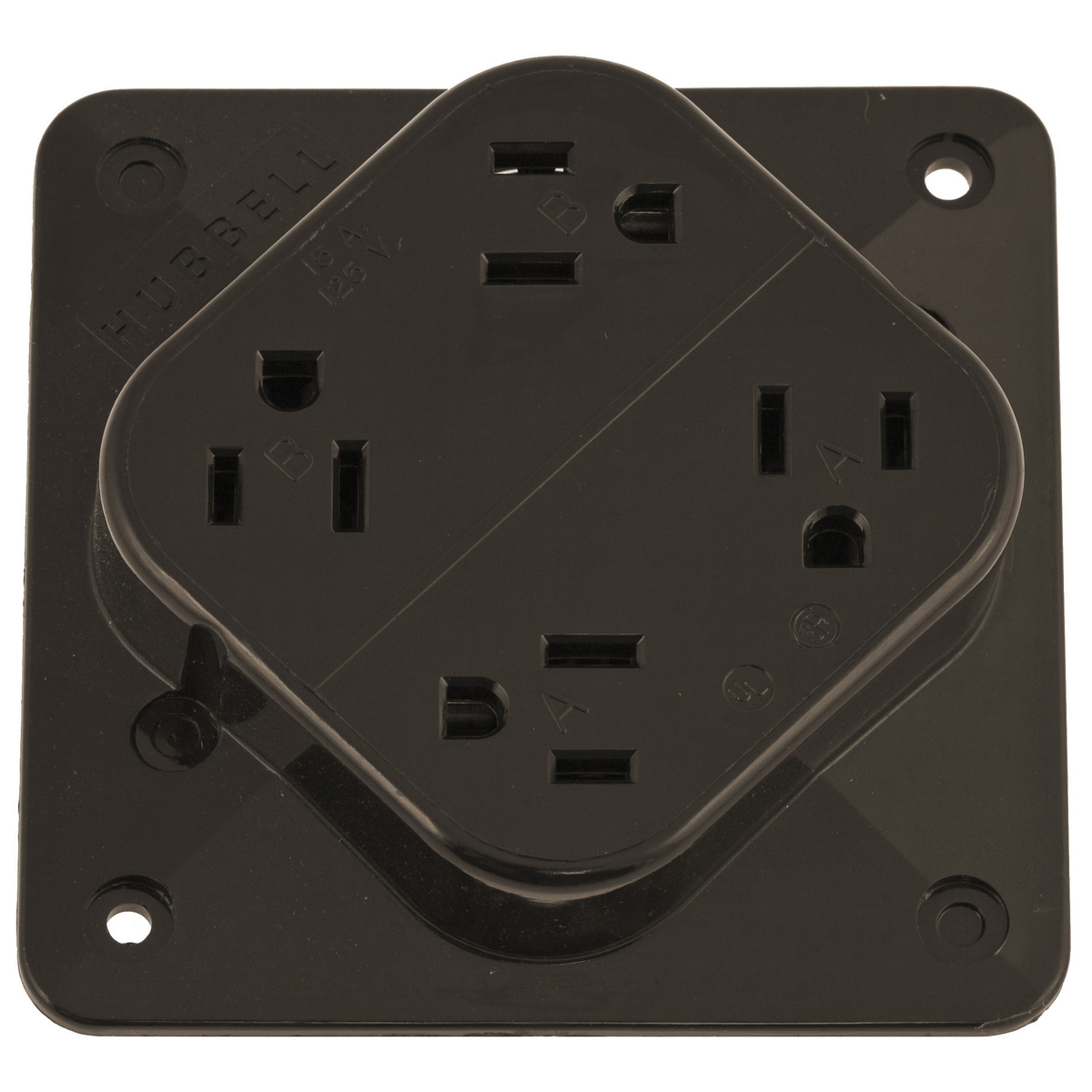 Product image for Receptacle 2-pole specification-grade 15A 125V brown