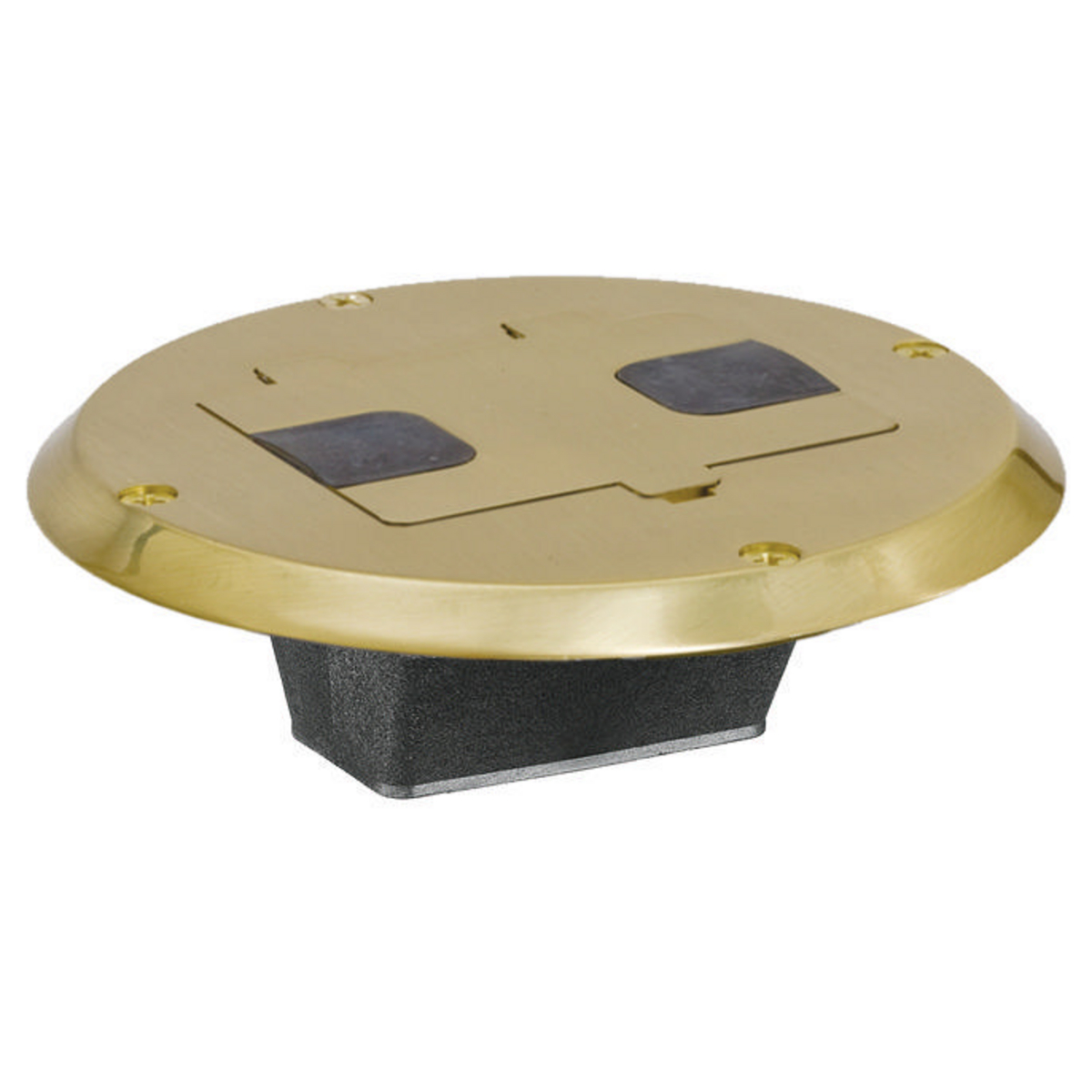 Product image for Flange duplex receptacle solid brass clear lacquer