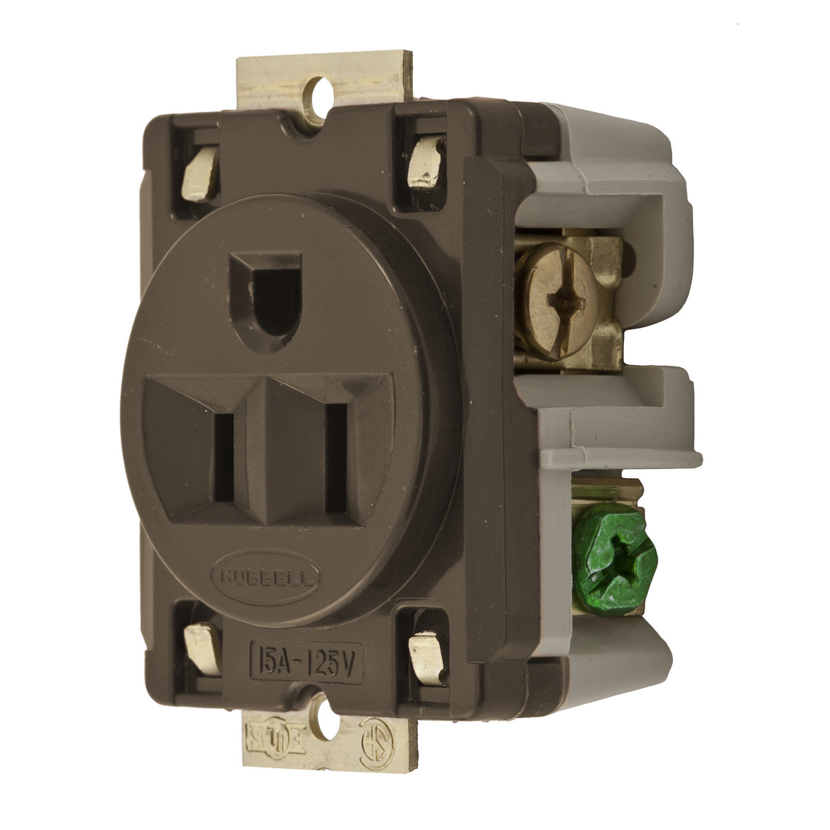 Product image for Receptacle 5-15R EHD panel MT 2P 15A 125V brown