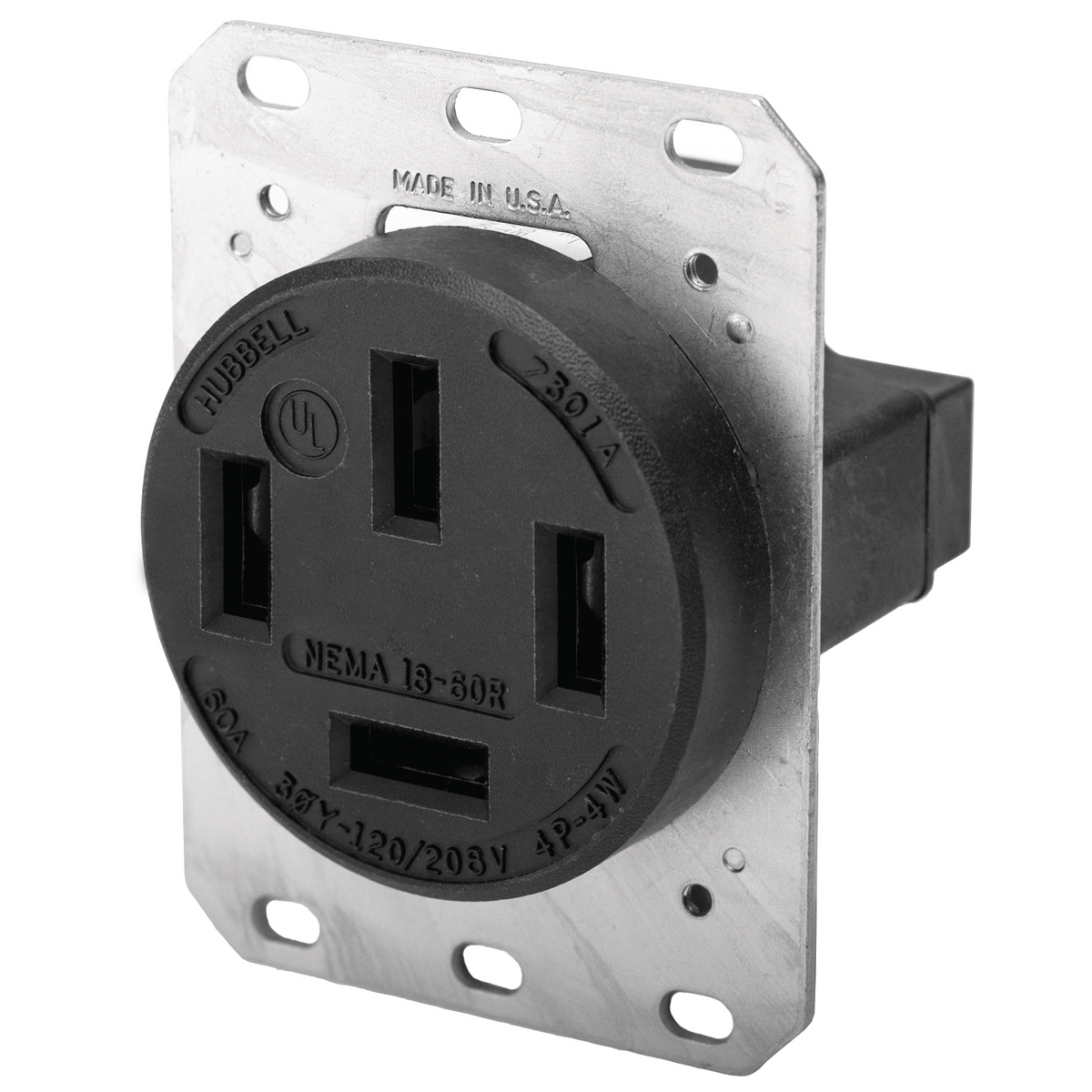 Product image for Receptacle single 4P4W 120/208V 60A 18-60R black