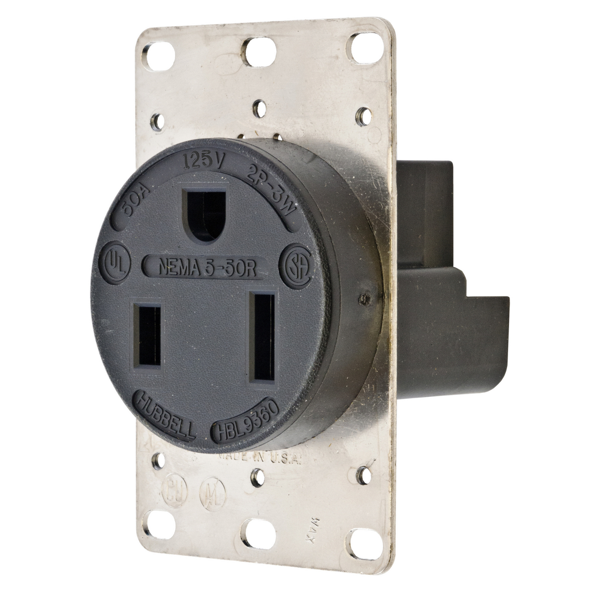 Product image for Receptacle 5-50R single box 2P 3W 50A 125V black