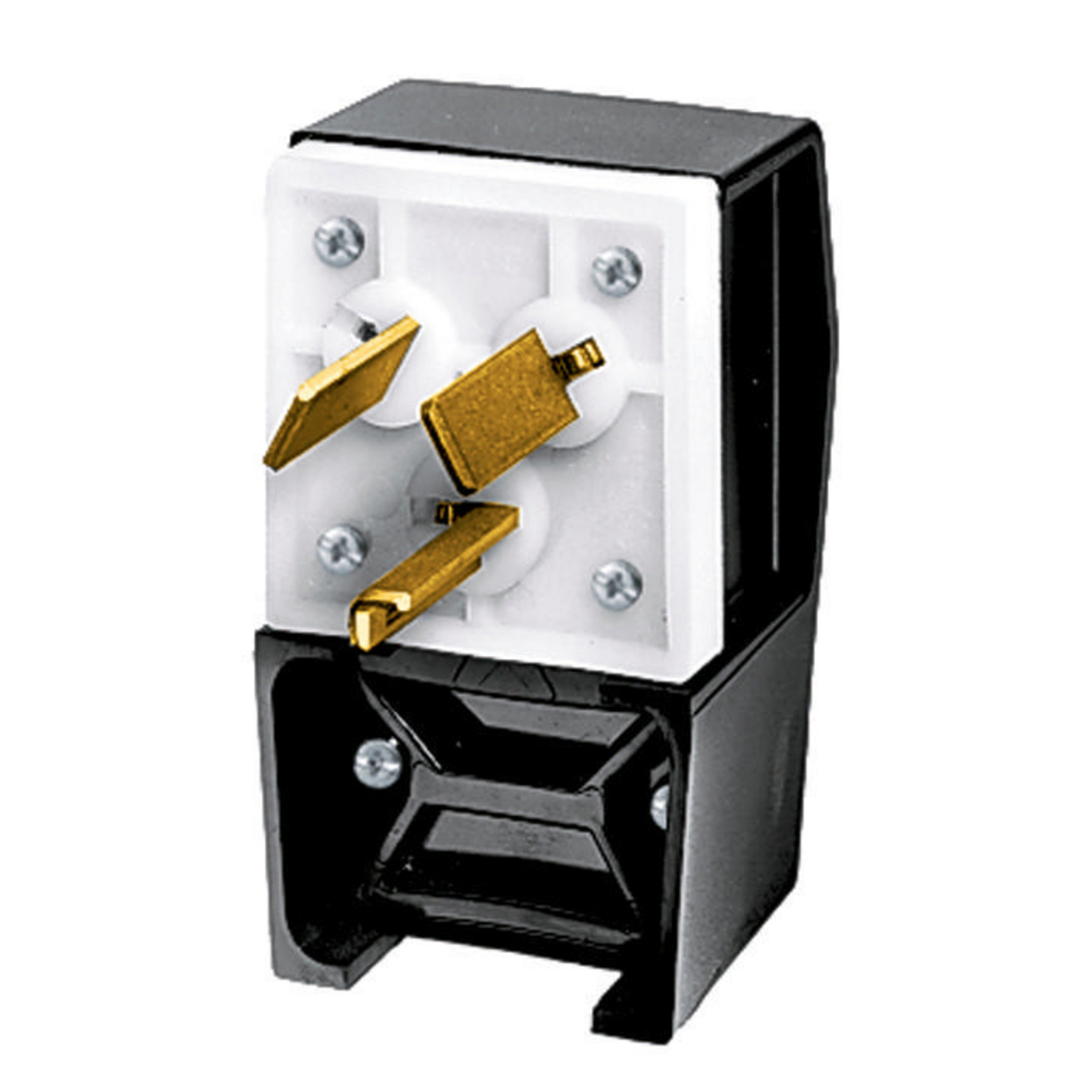 Product image for Plug angle nyl 3P3W 125/250V 30A 10-30P blk/wht