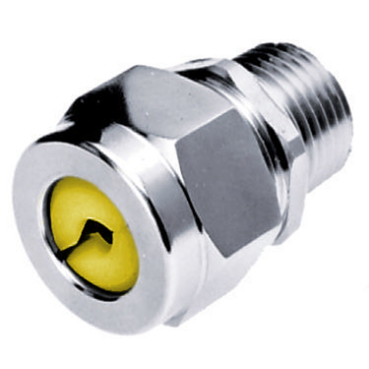 Product image for Connector cord straight male steel 3/4" NPT yellow 0.63-0.75"