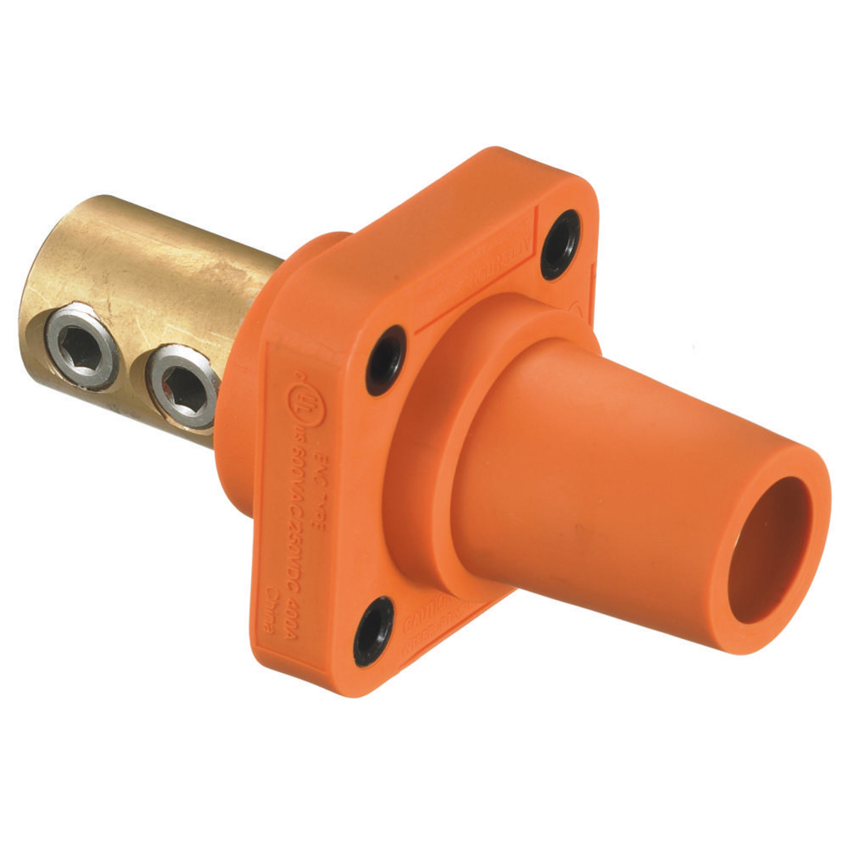 Product image for Receptacle 1-pole female set screw 300/400A 600VAC/250VDC orange