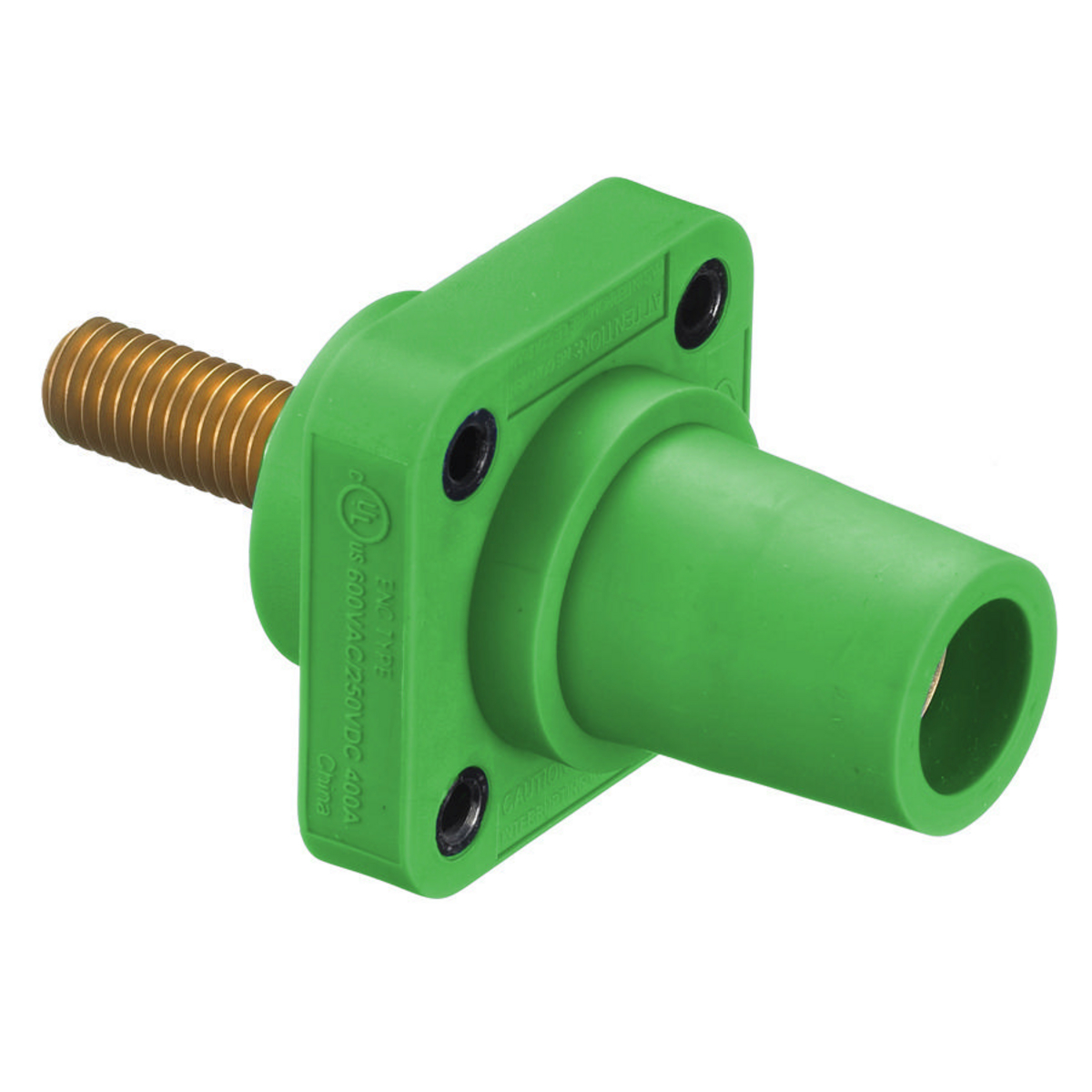 Product image for SINGLEPOLE,300/400A FEM STUD RECP,GN,THR