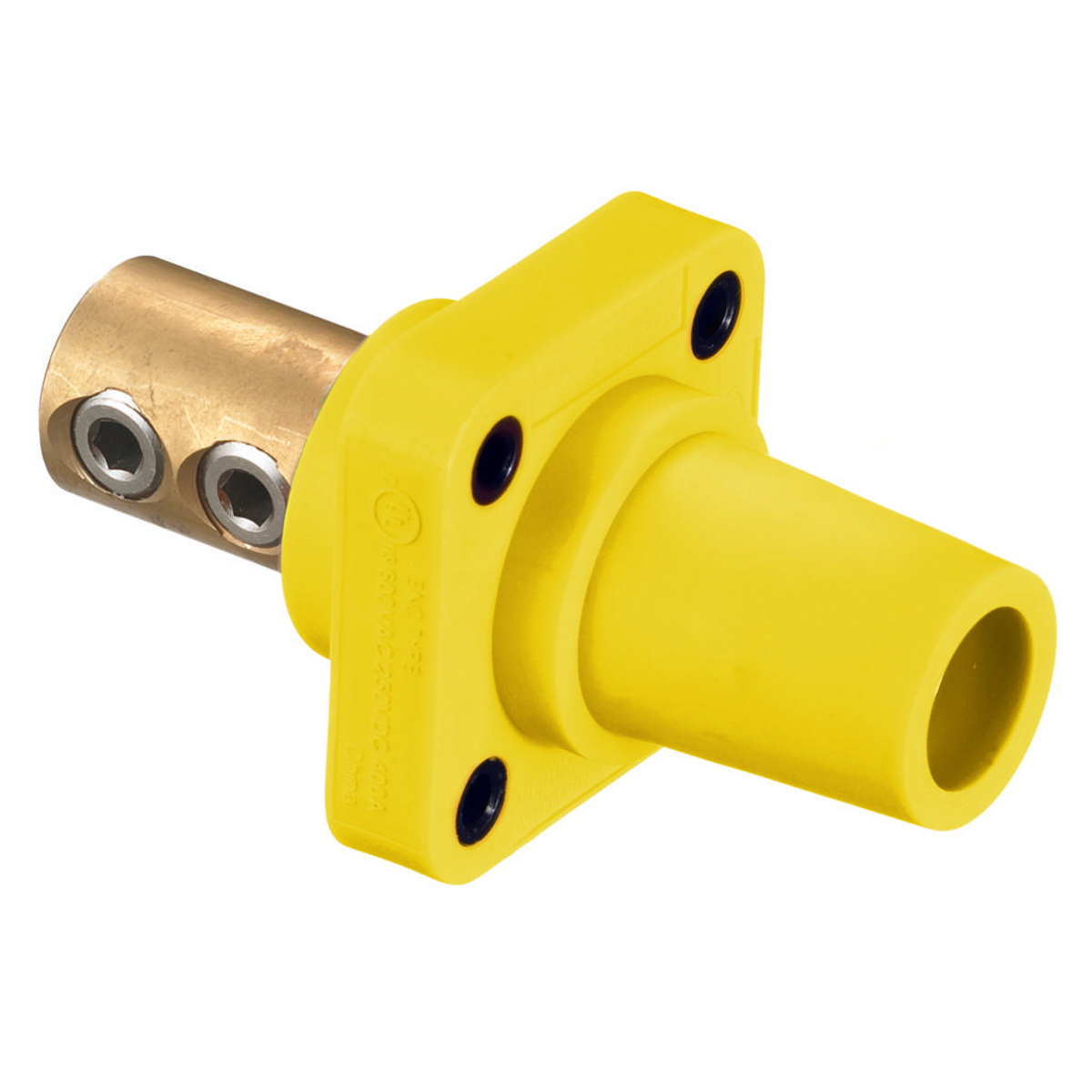 Product image for Receptacle 1-pole female set screw 300/400A 600VAC/250VDC yellow