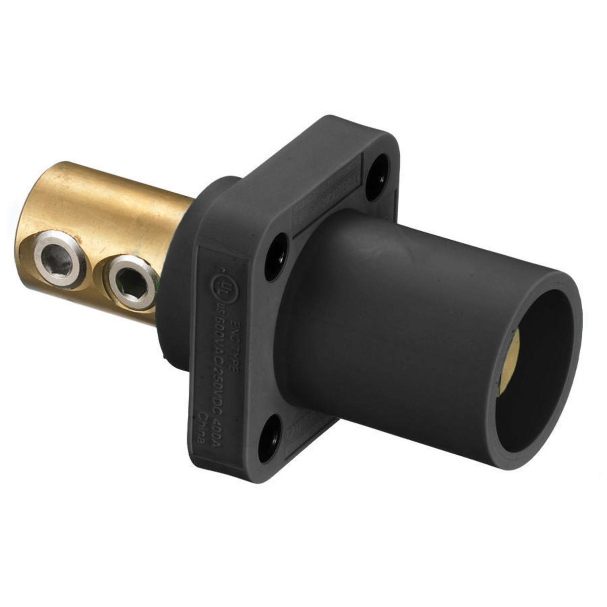 Product image for Receptacle 1-pole male set screw 300/400A 600VAC/250VDC black