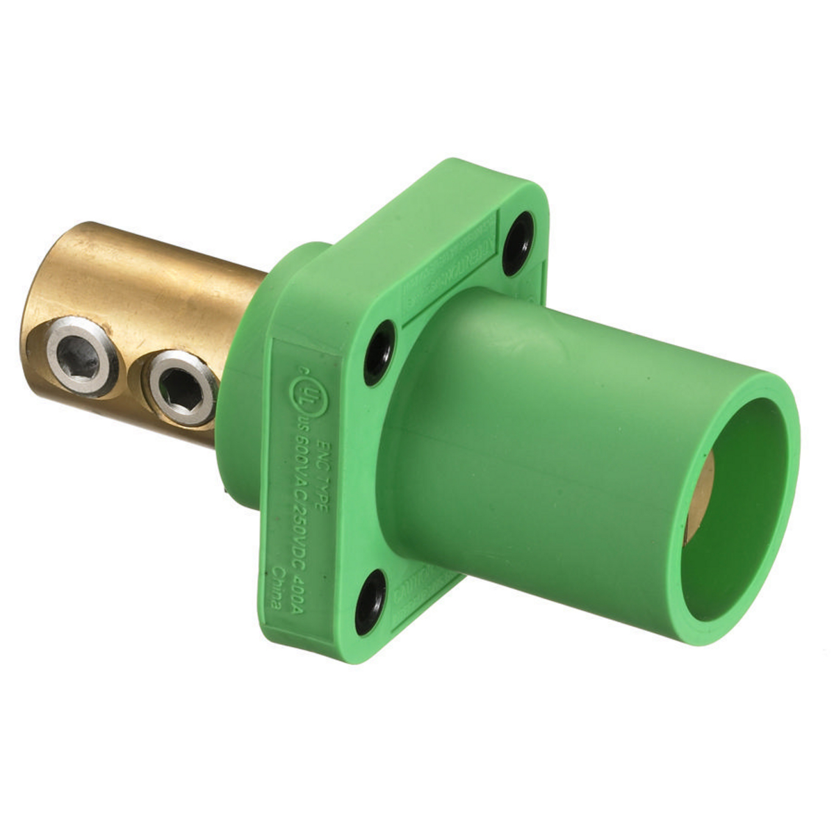 Product image for HUB HBLMRGN RECEPTACLE 300A 400A SP PANEL MOUNT MALE GREEN 4- 4/0 600VAC 250VDC