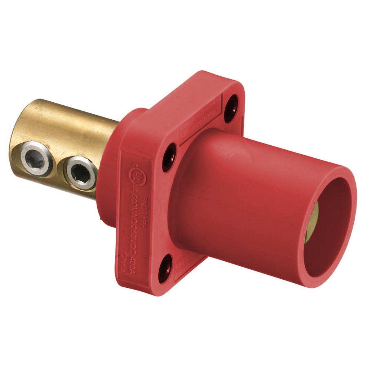 Product image for Receptacle 1-pole male set screw 300/400A 600VAC/250VDC red