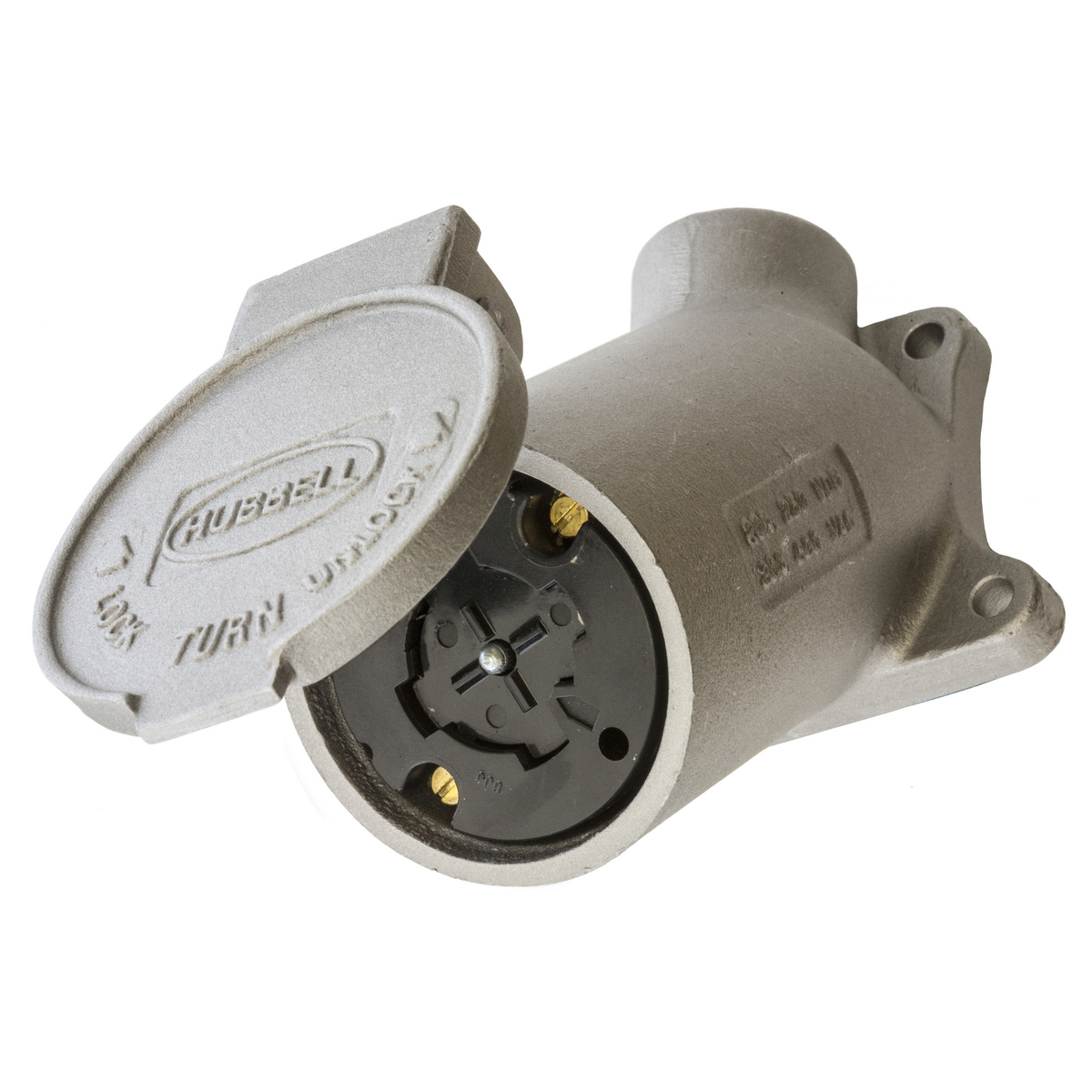 Product image for Receptacle angle HBLock 3P 30A 600V IP44 black