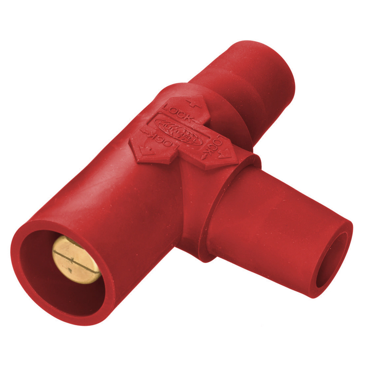 Product image for Tee tapping 1-pole 1-male to 2-female 400A 600VAC/250VDC red