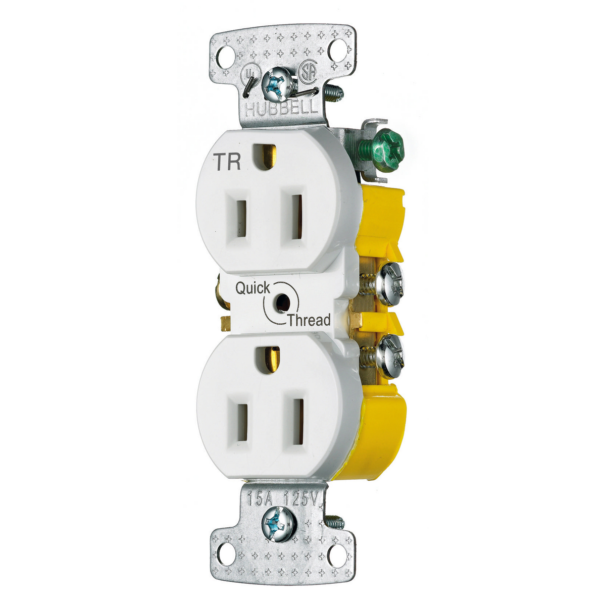 Product image for Receptacle duplex 2-pole 3-wire 15A 125V white