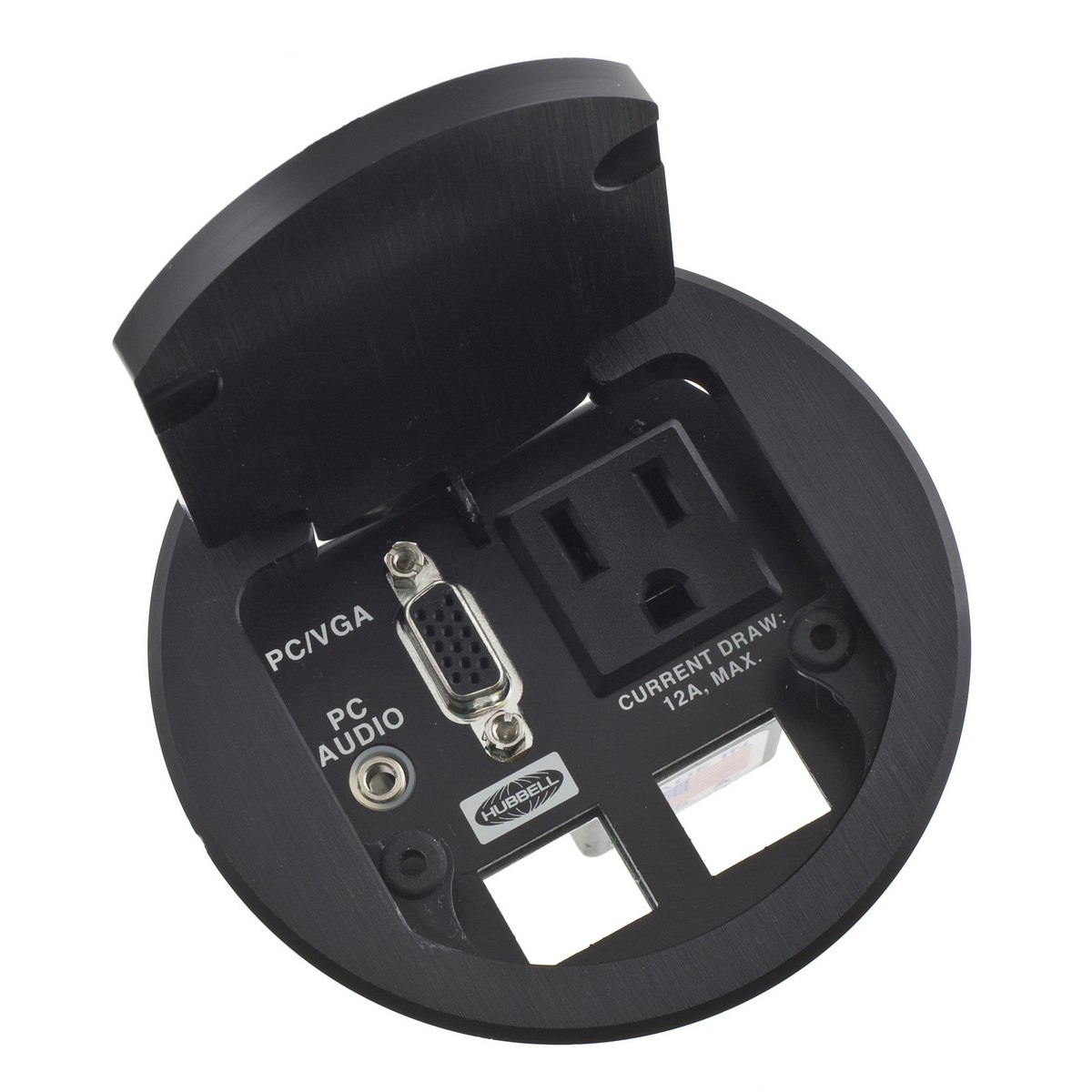 Product image for Box table top 1-outlet aluminium 15A black