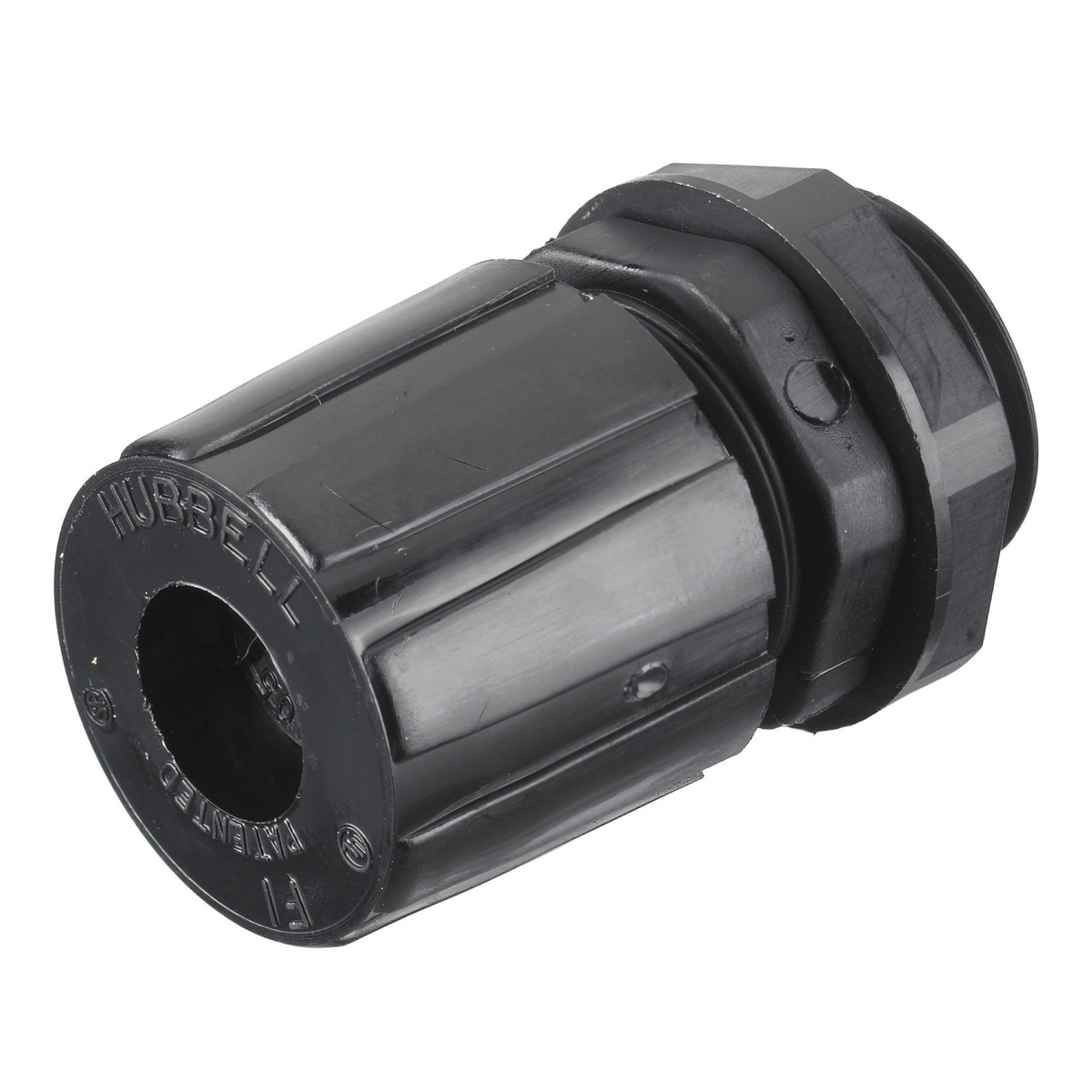 Product image for Connector cord straight male nylon black 3/8" NPT 0.15-0.21"