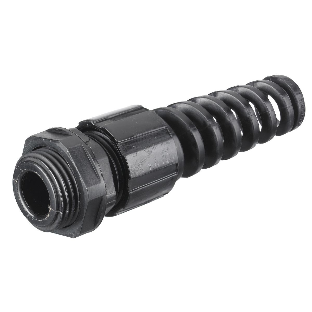 Product image for Connector cord straight male nylon spiral black 1/2" NPT 0.25-0.31"