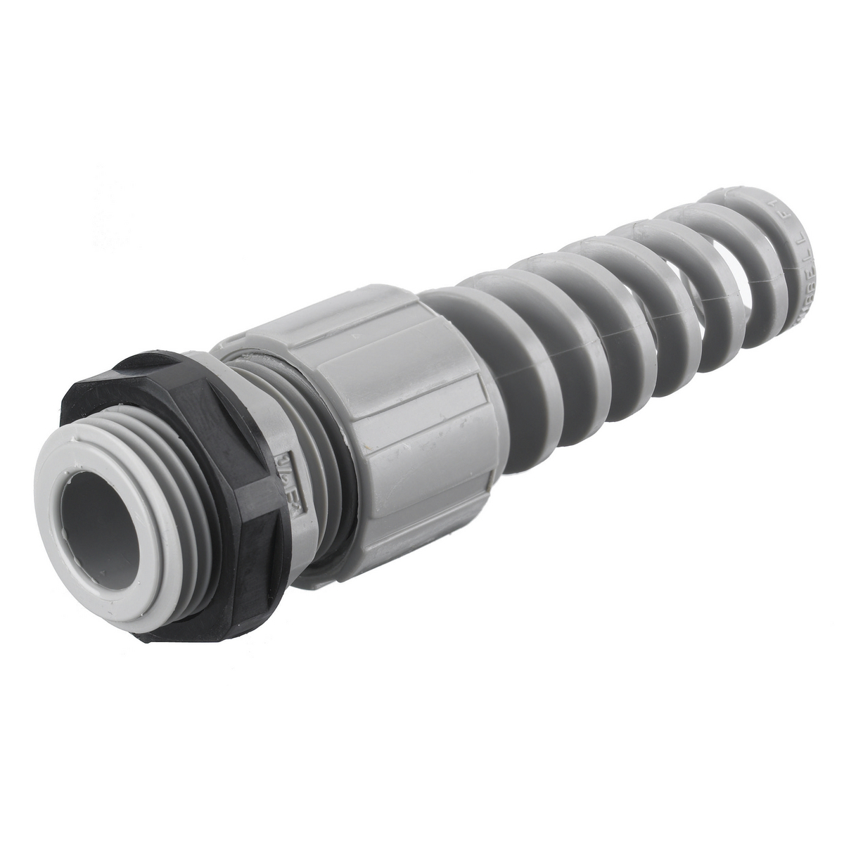 Product image for Connector cord straight male nylon spiral grey 3/8" NPT 0.21-0.28"