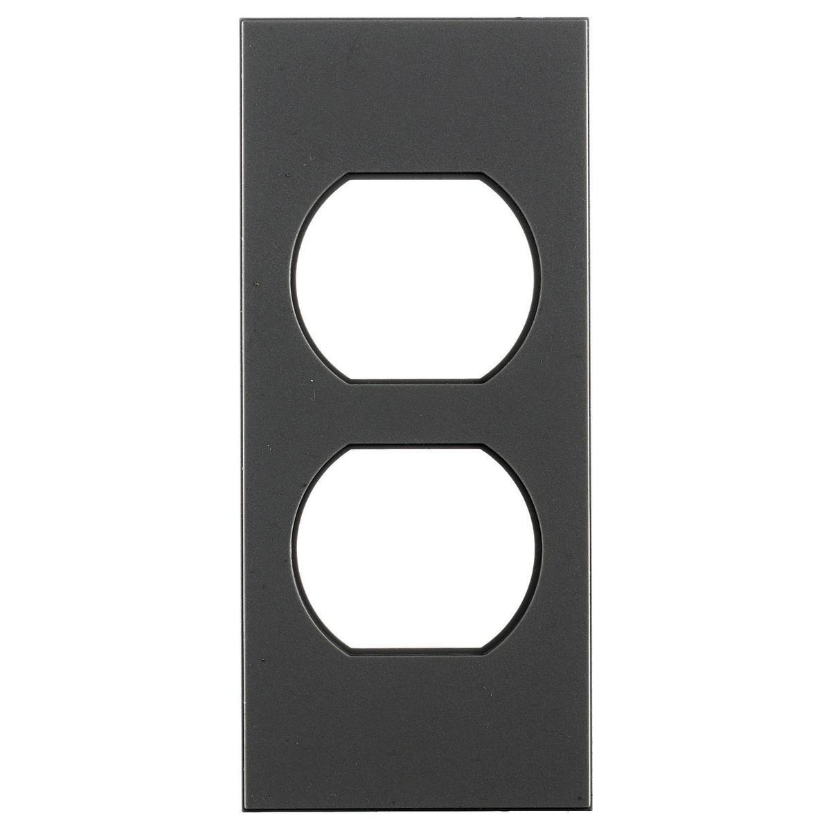 Product image for Floor and Wall Boxes, MULTI-CONNECT System, Face Plate, Snap-In, Duplex, Black