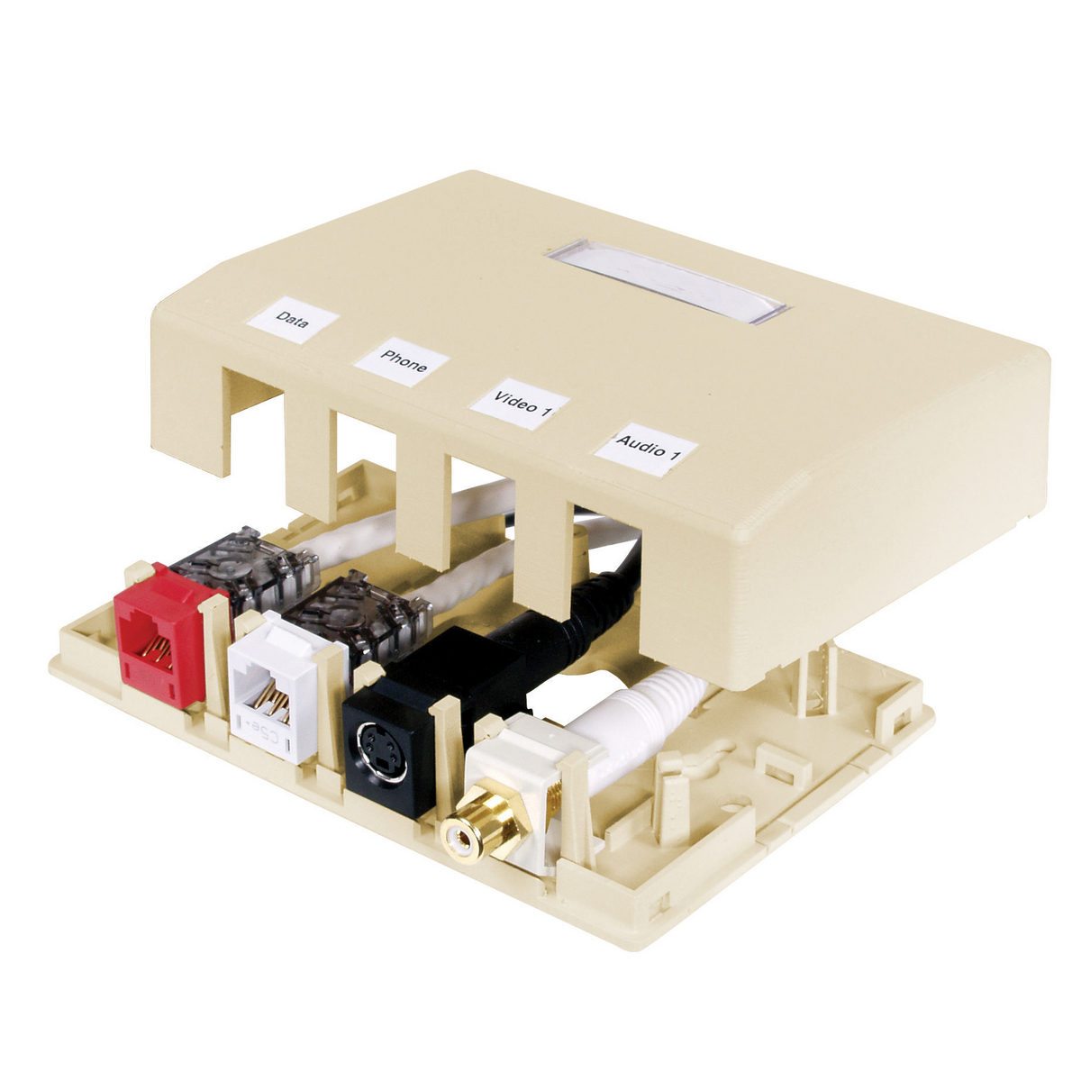 Product image for Box surface mount 4-port electric ivory