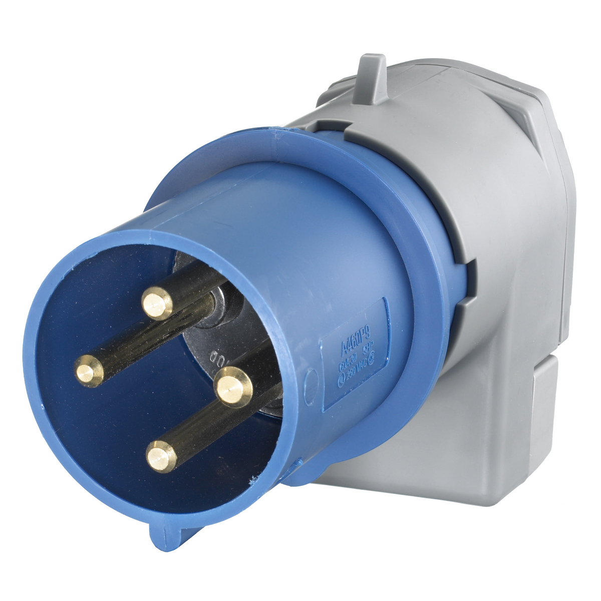 Product image for Plug low profile nylon 3P4W 250V 60A blue