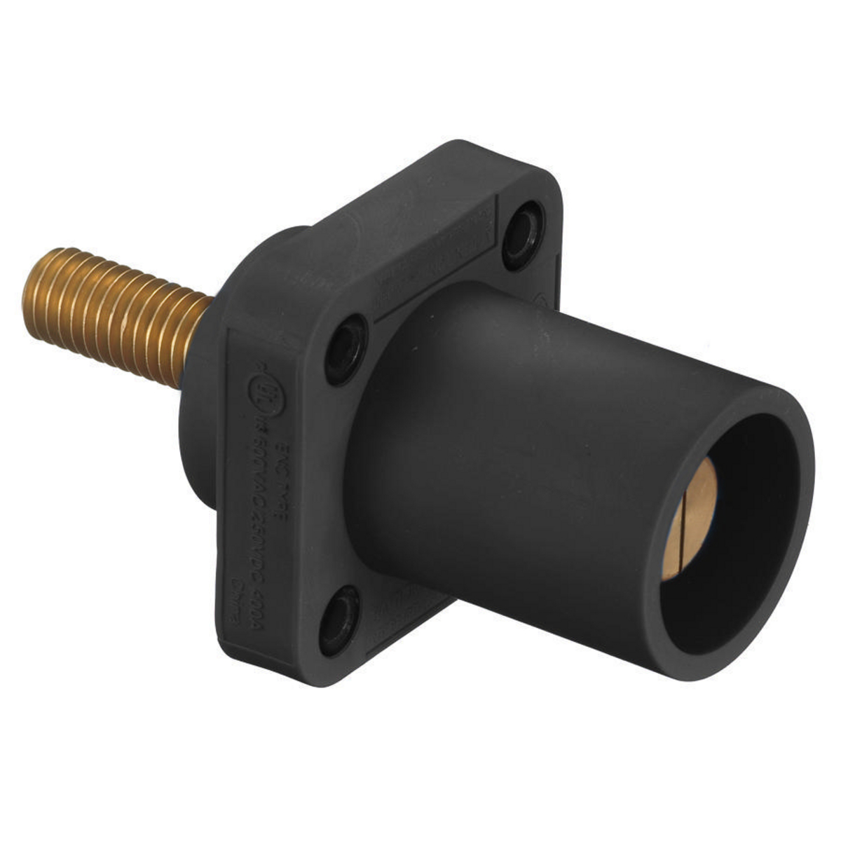 Product image for HUB HBLMRSBK RECEPTACLE 300A 400A 1POLE MALE STUD BK