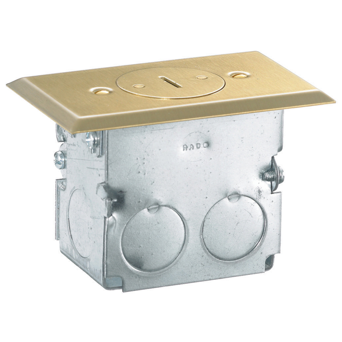 Product image for FLOOR BOX 15A 125V SINGLE TR COMPLETE BR