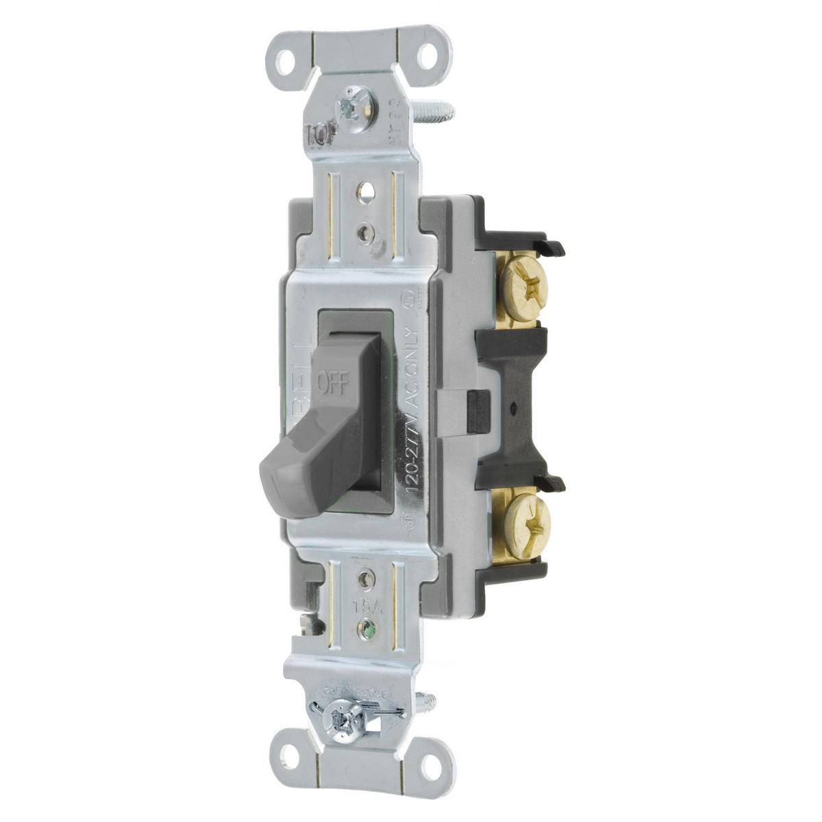 Product image for Switch toggle side wired 1pole 120/277V 15A grey