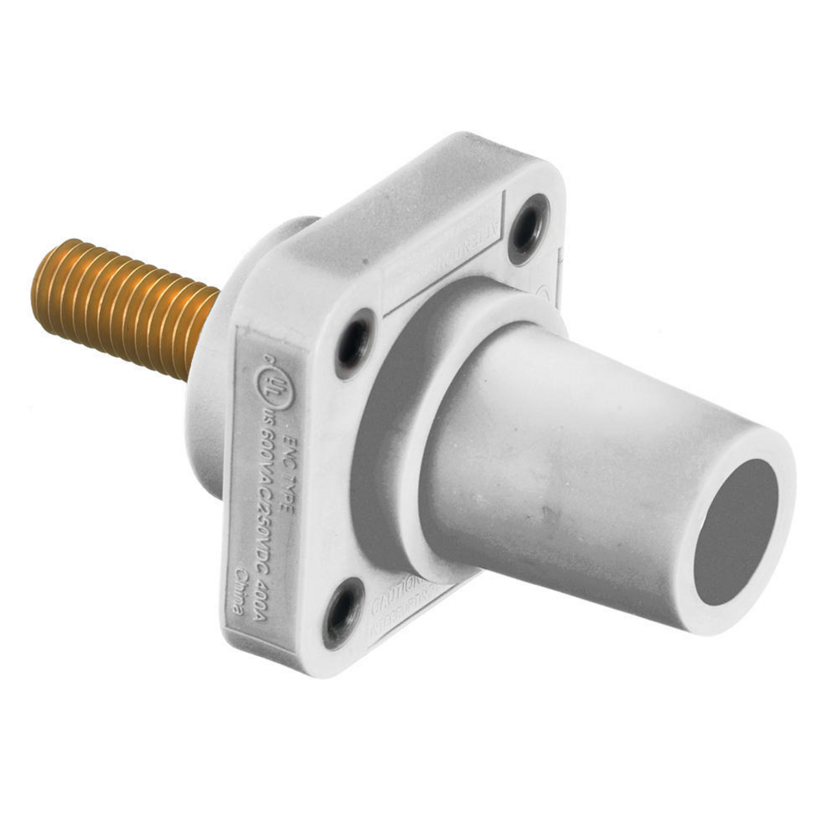 Product image for Receptacle 1-pole female stud 400A 600VAC/250VDC white