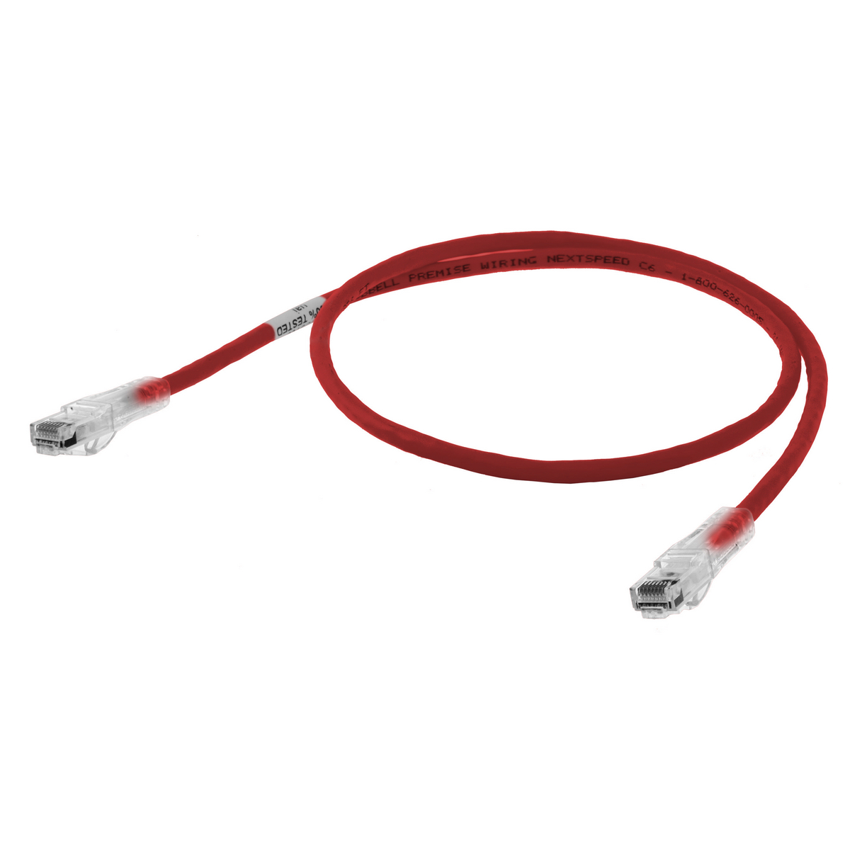 Product image for Cord NETSELECT patch cat6 24AWG PVC red 5'