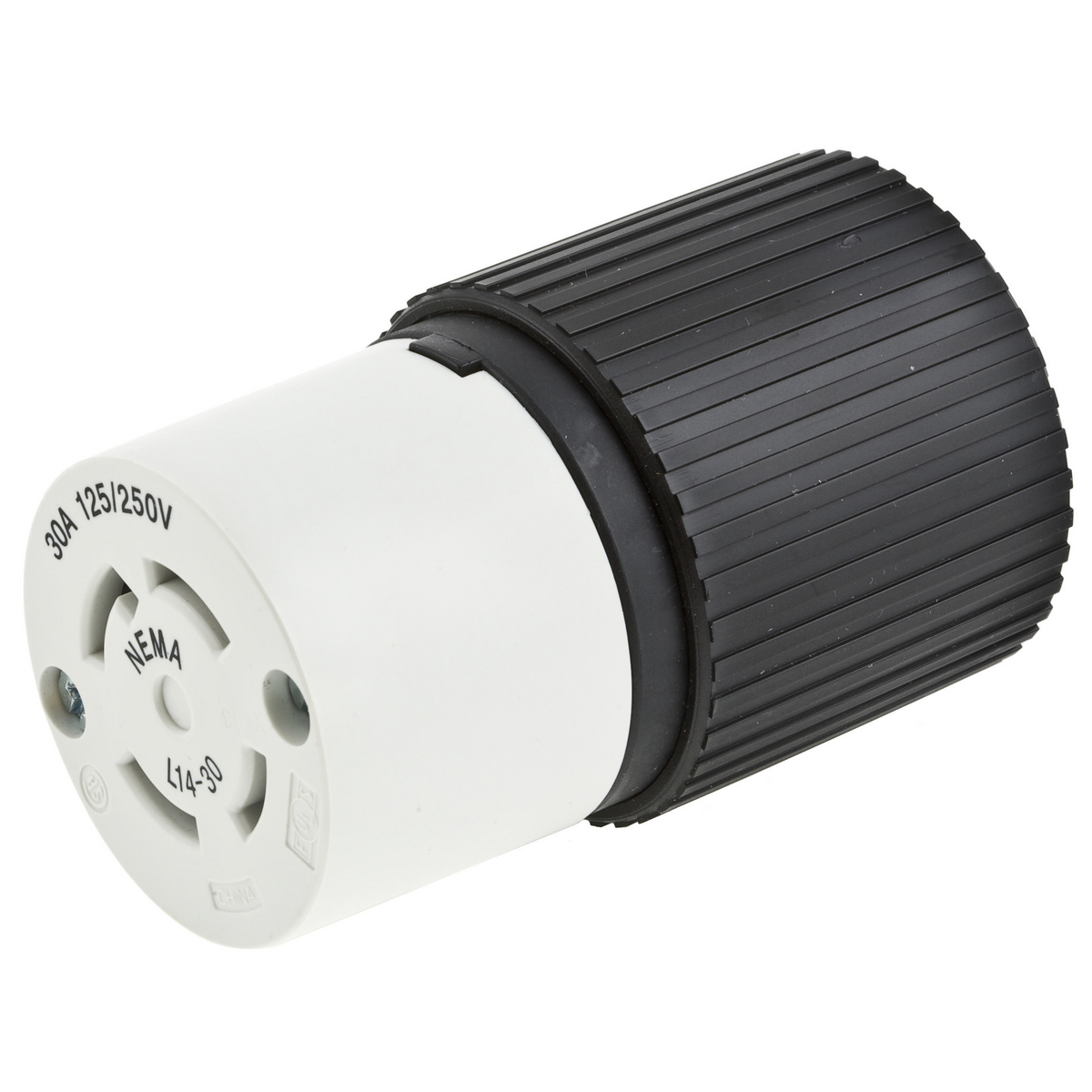 Product image for Connector locking 3-pole 30A 125/250V black/white