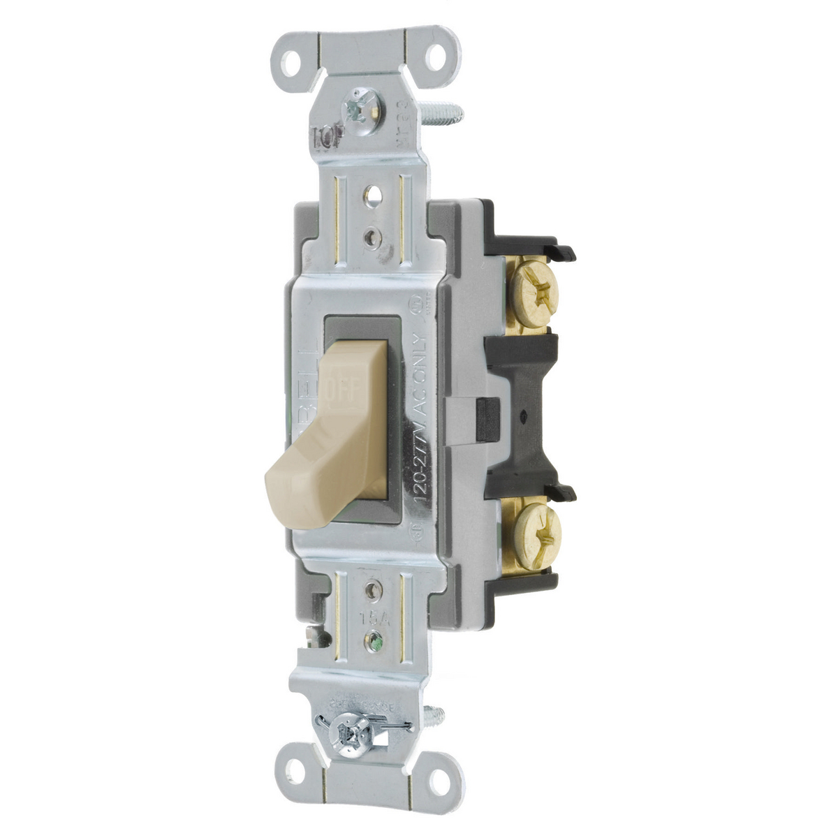 Product image for Switch toggle 1-pole specification-grade 15A 277V almond