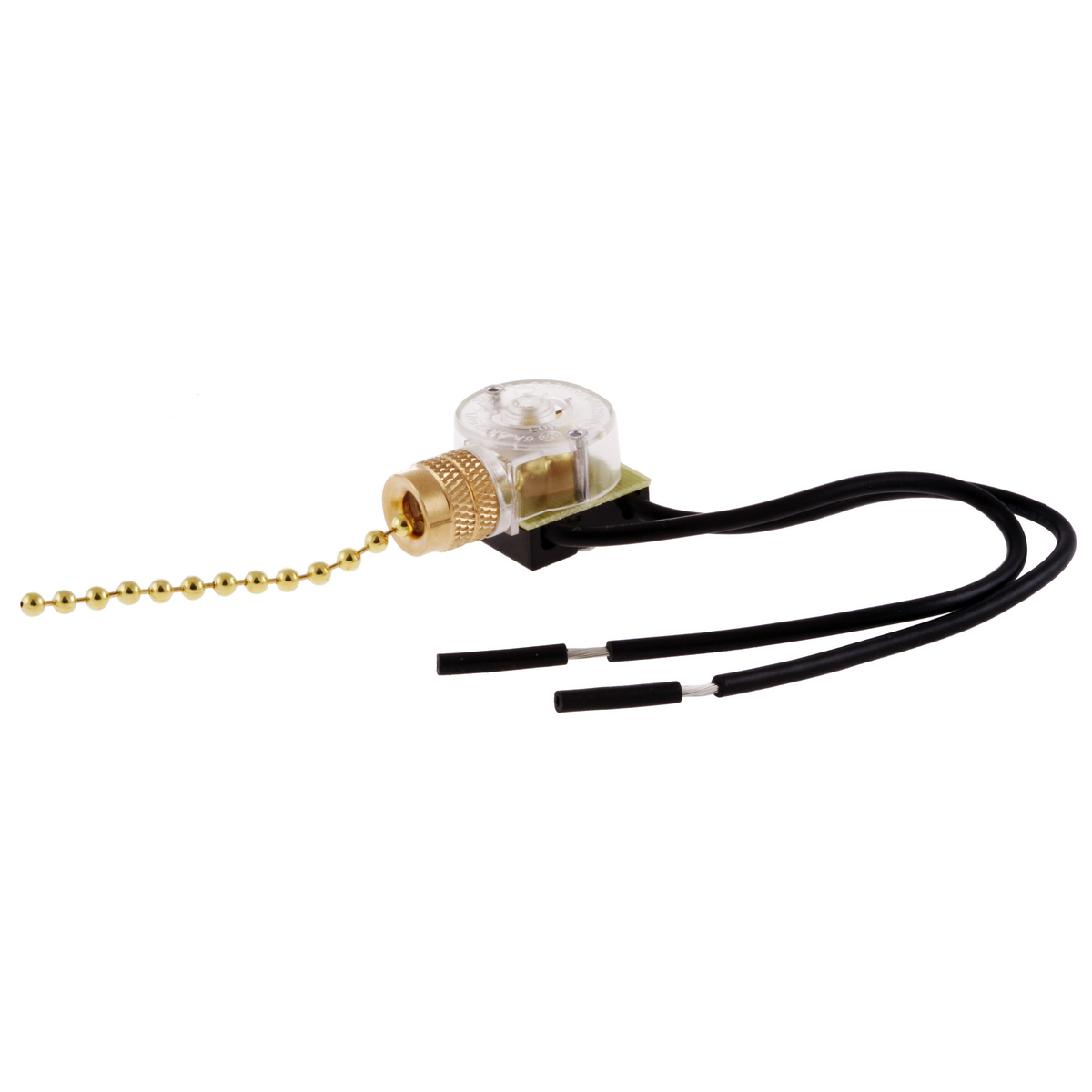 Product image for Switches and Lighting Controls, Canopy Switches, Pull Chain, Single Pole, 6A 125V AC, Brass