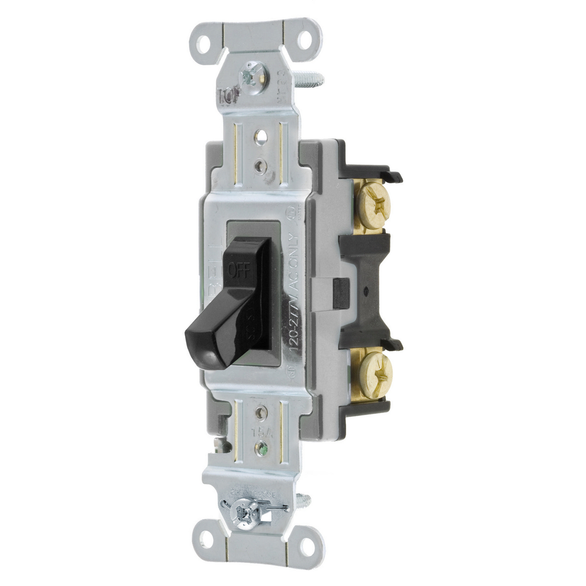 Product image for Switch toggle 1-pole specification-grade 15A 277V black