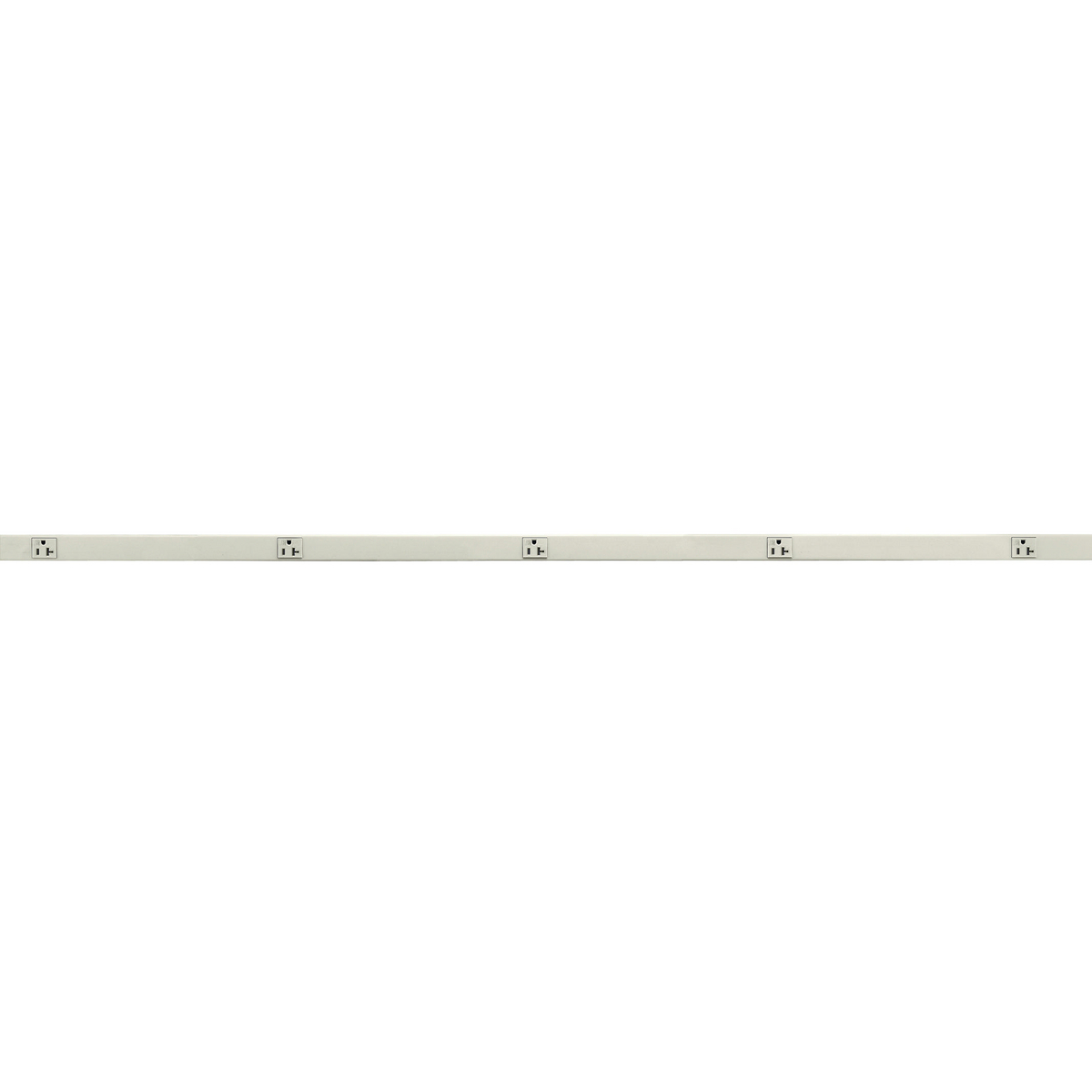 Product image for Pre-section 12" spacing 5-receptacle steel 20A ivory 5'