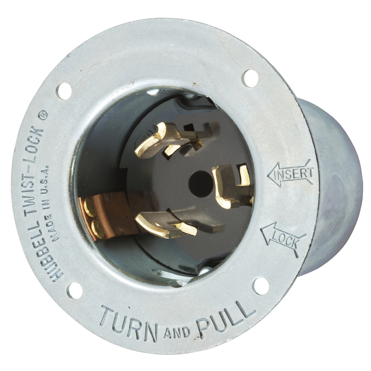 Product image for Plug inlet twlo 3P4W 50A 480V steel