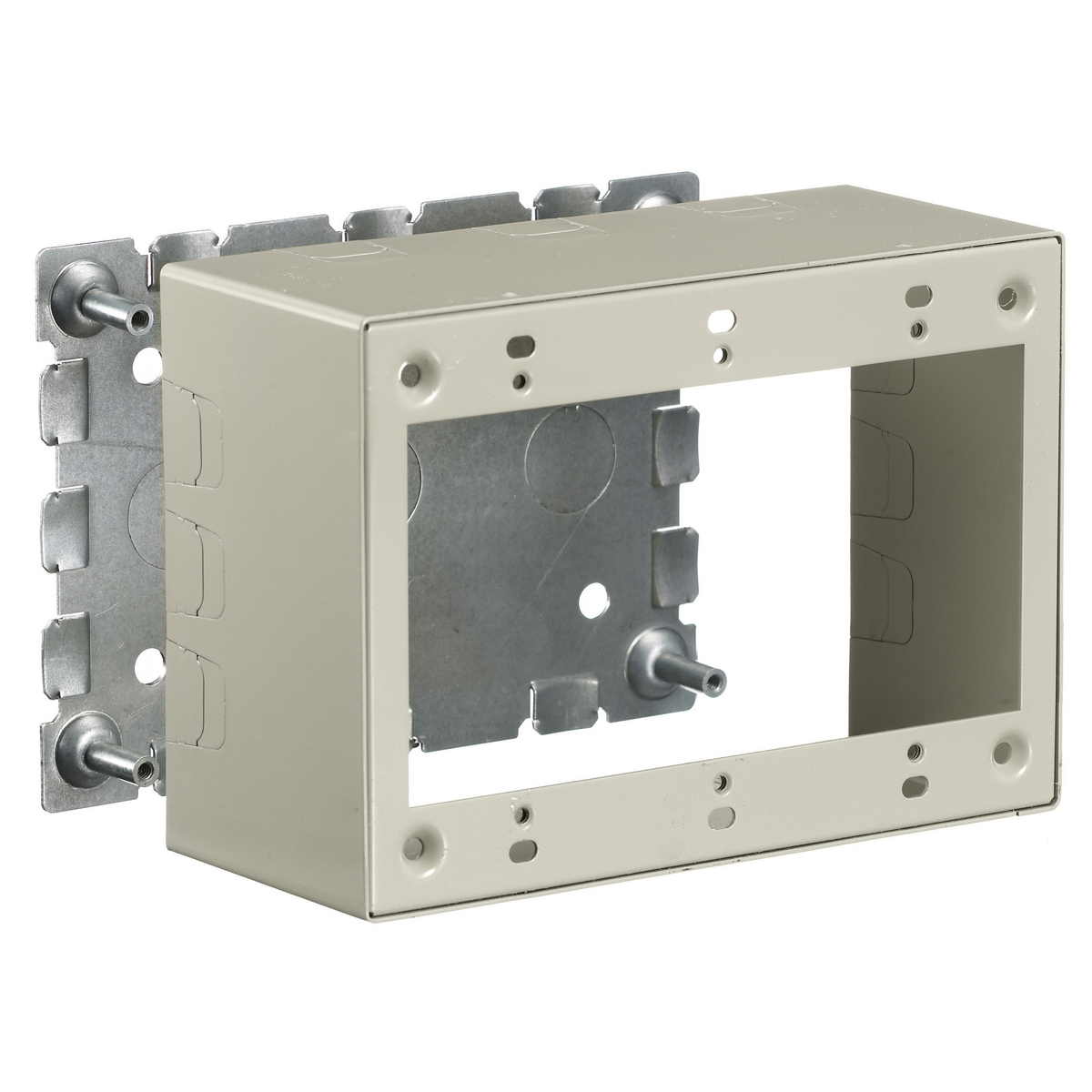 Product image for Box receptacle 3-gang extra-deep ivory 6.45x2.75x4.54"
