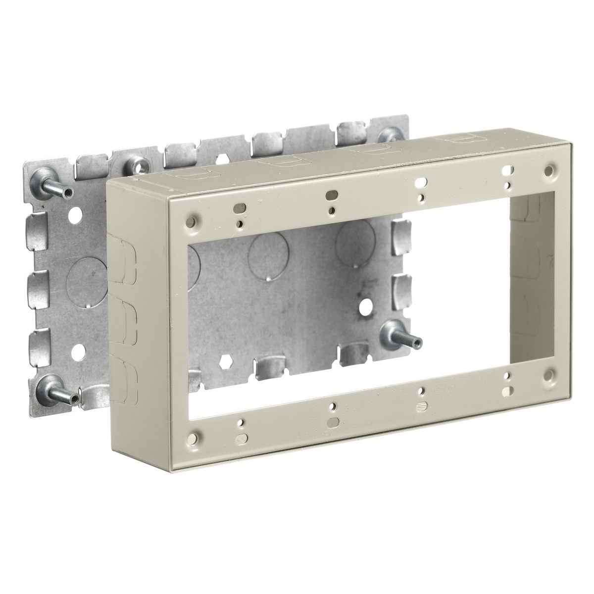 Product image for Box receptacle 4-gang standard ivory 8.26x1.75x4.54"