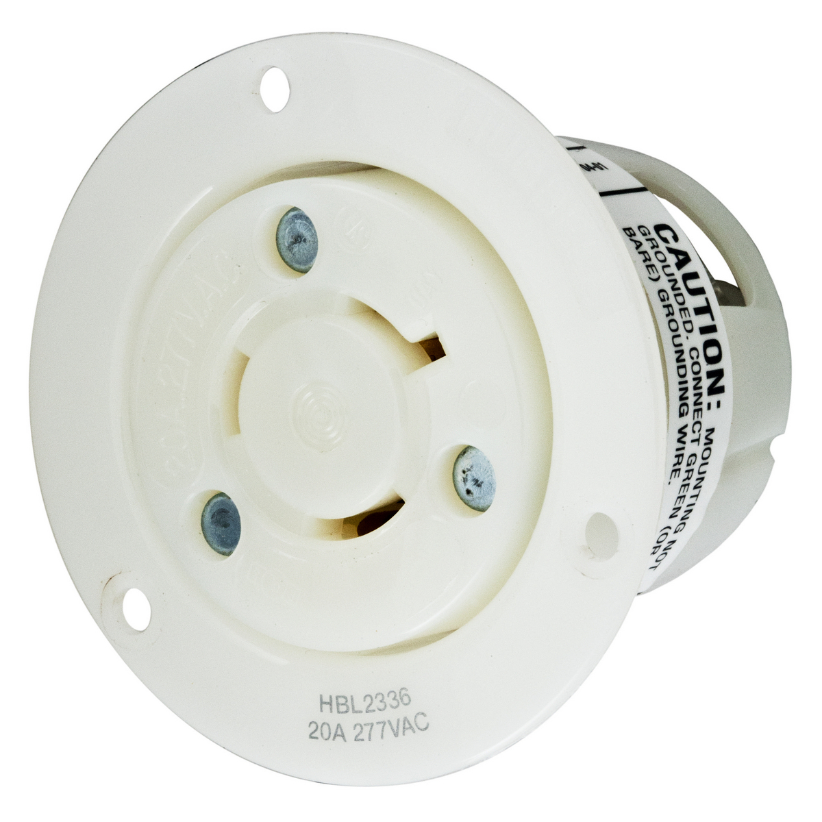 Product image for Receptacle flanged nylon 2P3W 20A L7-20R white